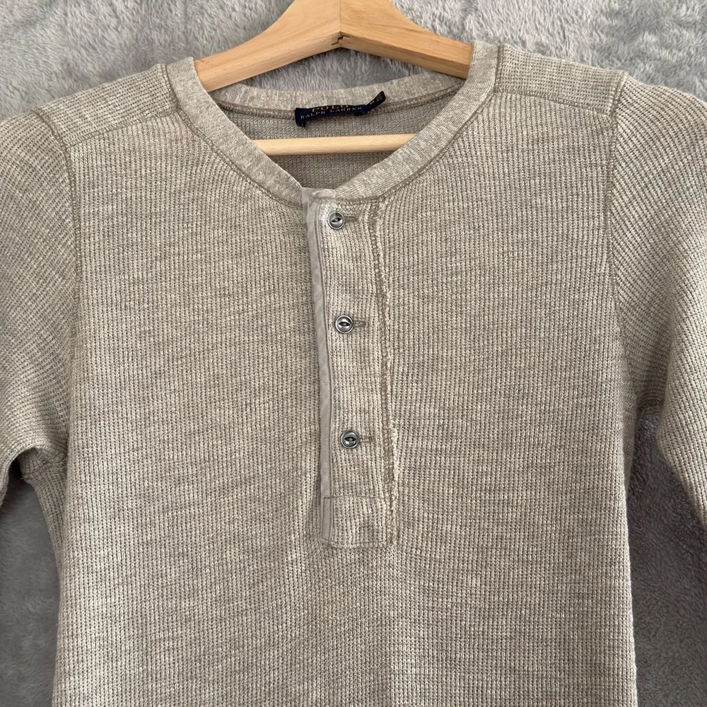 Polo Ralph Lauren Henley Maxi Style Long Dress Grey Medium Thermal  Waffle - Picture 2 of 15